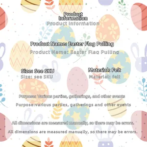 Felt Easter banner specification chart showing product dimensions and material details