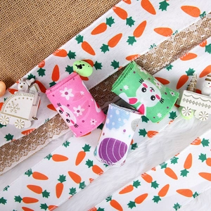 Easter decorative ribbon set with carrot and bunny patterns for festive party supplies