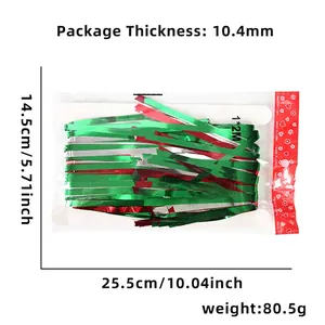 Christmas tinsel foil curtain in red and green, 1x2m size for festive party backdrop