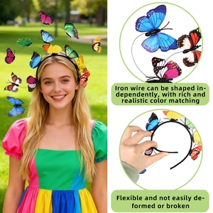 Colorful 3D butterfly headband for kids parties with flexible wires and vibrant butterflies