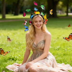 Kids colorful 3D butterfly headband hair accessory for birthday party decorations