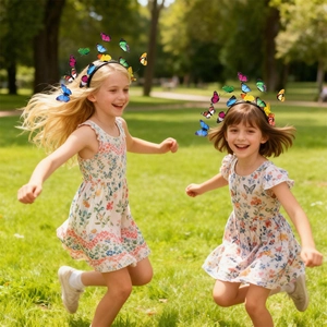 Vibrant 3D butterfly headband for girls outdoor photoshoot and party decoration