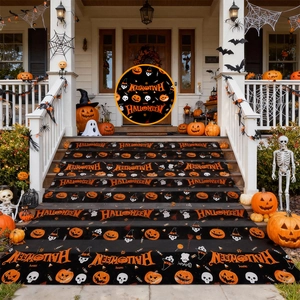 Halloween pumpkin ghost stair stickers set for holiday party porch home decoration