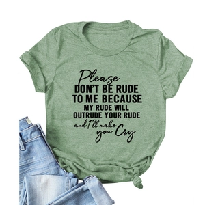 Relaxed fit sage green crew neck cotton t-shirt with black graphic slogan print