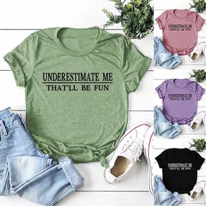 Damen Slogan Grafikdruck T-Shirt Locker Lässig Rundhalsausschnitt Kurzarm Tee Top Geknoteter Saum Streetwear Mode Polyester Shirt
