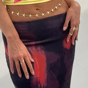 Golden starfish waist chain and rings set for summer beach and vacation styling