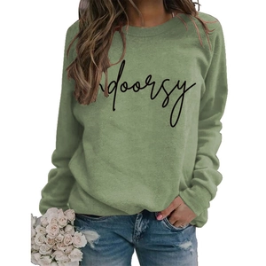 Grass green long sleeve crewneck sweatshirt featuring black Indoorsy script print