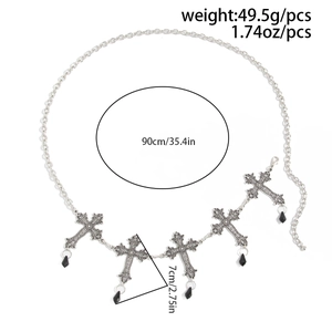 Détails de la chaîne de taille croix avec longueur de 90 cm et poids de 49,5 g