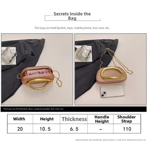 Size chart showing 20x10.5cm dimensions for the vintage glossy gradient evening clutch bag