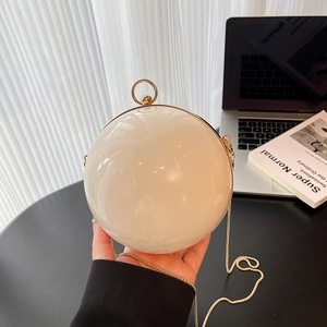 Luxury Acrylic Sphere Evening Clutch Bag For Women Small Round Ball Crossbody Chain Bag Elegant Banquet Party Wedding Purse