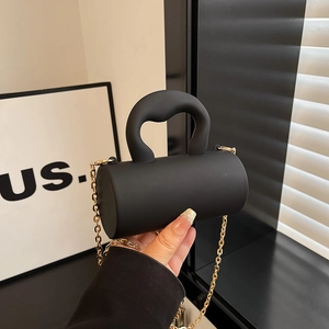 Acrylic Cylinder Evening Bag For Women Fashion Mini Cosmetic Bag Crossbody Shoulder Handbag With Metal Chain