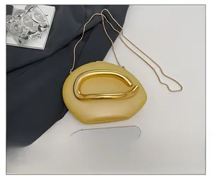 Matte ginger acrylic box bag size comparison with smartphone and gold metal handle