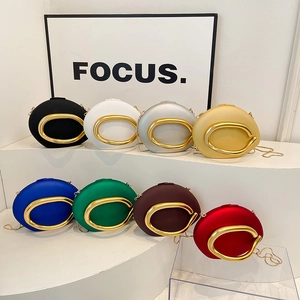 Modern acrylic box clutch with gold C-shaped metal hardware and chain strap in 8 colors