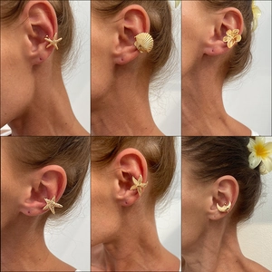 Starfish Shell Flower Sun Moon Ear Cuffs Alloy Non Pierced Clips Vintage Fashion Vacation Jewelry For Women