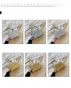Detailed comparison of acrylic box bags with lava texture and smooth metallic finish