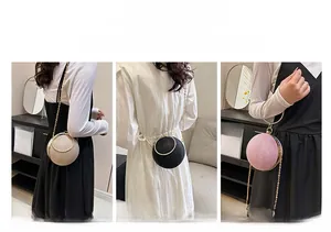 Sac de soirée sphérique à paillettes présenté en porté main, épaule et croisé