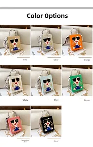 Details zur Handtasche mit Sonnenbrillen-Porträt und Seidenschal-Griff in acht Farben