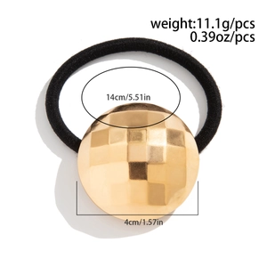 Close-up of a high-elastic ponytail hair tie featuring a 4cm textured golden disco ball