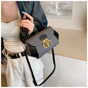 Detail shot of the vintage chic crossbody bag showing high-quality fabric texture and gold buckle