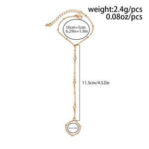 Détail du bracelet bague doré multicouche avec les spécifications de taille et poids