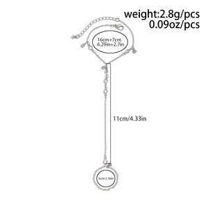 Tableau des tailles détaillé du bracelet bague argenté avec dimensions et poids précis