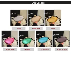 Variant collection of minimalist acrylic evening clutch bags in seven metallic colors