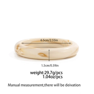 Detailed dimensions of marble resin bangle with 6.5cm inner diameter and 1.5cm width