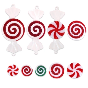 Red and white swirl peppermint candy ornaments for Christmas tree DIY hanging decoration