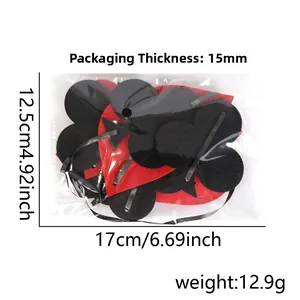 Detailed view of poker theme party decorations with dimensions 17cm by 12.5cm and 15mm thickness