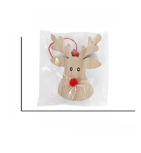Detailed size specifications for the wooden reindeer Christmas tree hanging ornament