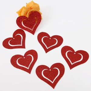 Sparkly red heart hanging ornaments for Valentine's Day party and wedding decoration