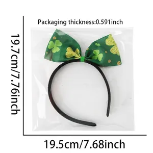 St. Patrick's Day green clover bow headband for hair decoration and party celebrations