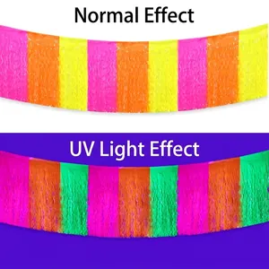 Gonna da tavolo sfrangiata neon macaron per decorazioni sotto luce normale e UV