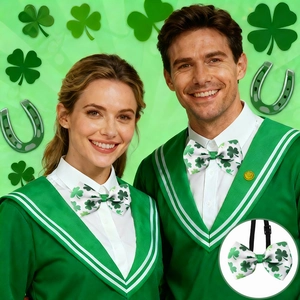 St. Patrick's Day shamrock bowtie with adjustable strap for party costume props