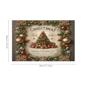 Détail du set de table de Noël avec motif bonhomme de neige et dimensions de 45x30 cm