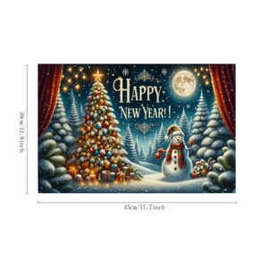 Tableau des tailles détaillé du set de table bonhomme de neige Noël mesurant 30x45cm