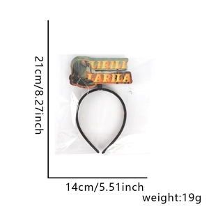 Größenangaben für schwarzen lustigen Haarreif mit 21cm Höhe und 14cm Breite im Detail