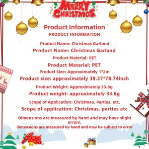 Detailed specifications of the 1x2m PET Christmas bell foil curtain for party backdrop