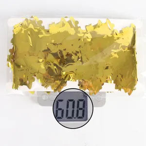 Weight measurement of 60.8g for golden bell-shaped Christmas foil fringe curtain