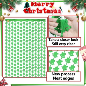 Green shiny rain curtain with Christmas bell shape for festive wall party decoration