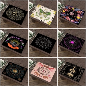 Mystieke Boheemse Linnen Placemat Maanfase Dierenriem Slang Mot Hittebestendige Tafelmat Keuken Eetkamer Thuis Decoratie