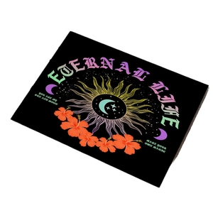 Boheems linnen placemat met zon en maan print voor decoratieve eettafel