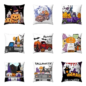 Halloween Geest Pompoen Vrachtwagen Kabouter Kussenhoes Decoratieve Kort Pluche Kussensloop Voor Huis Bank Feest Decor