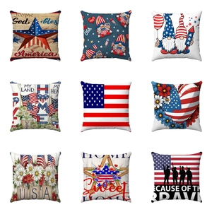 Unabhängigkeitstag Dekorativer Kissenbezug Weicher Plüsch Patriotische USA Flagge Gnome Kissenhülle Für Sofa