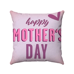 Detail of pink Mother's Day pillowcase featuring happy MOTHER'S DAY 3D embossed text