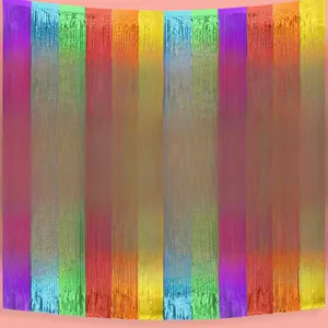 Regenbogen-Folien-Tischläufer 37x300cm aus metallischem PET für die Partydekoration