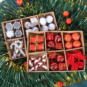 Detailed Christmas ornament set with festive red and white candy canes and decorative balls