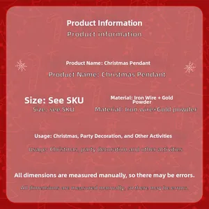 Detailed specs card for iron wire Christmas star pendant with gold powder finish