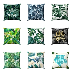 Tropical Plant Pillow Case Short Plush Monstera Leaf Print Cushion Cover Nordic Style Summer Decor For Sofa Living Room