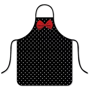 Grembiule retrò a pois con fiocco rosso, stile halter, anti-olio e carino per la cucina